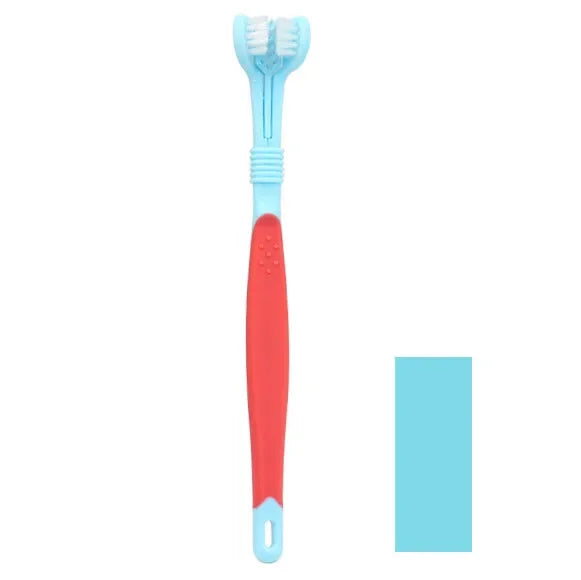 3-Sided Pet Toothbrush for Dogs and Cats Oral Care