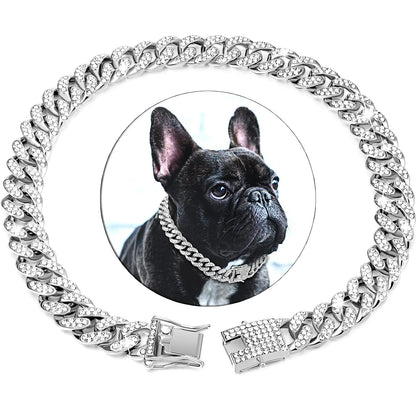 Luxury Cuban Chain Dog Collar – Gold Plated Metal