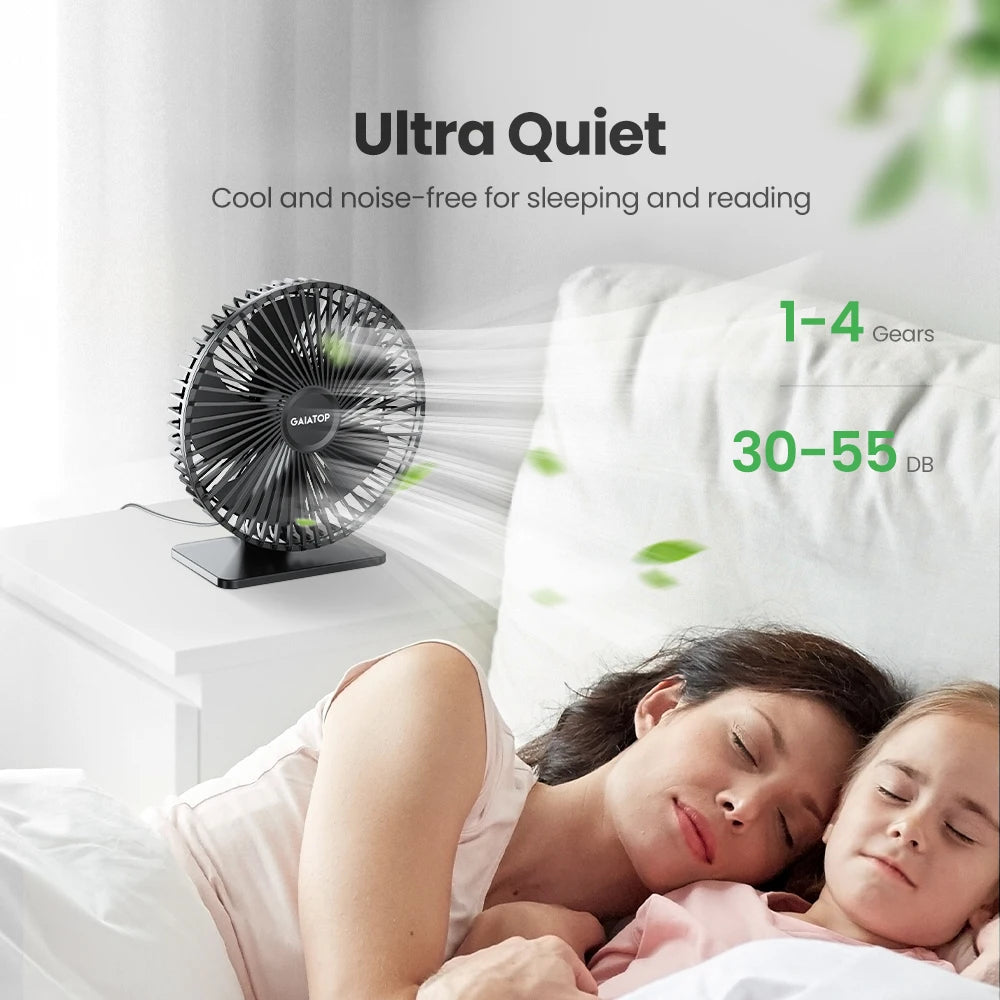 Quiet USB Table Fan – Adjustable Angle and Cool Air Flow
